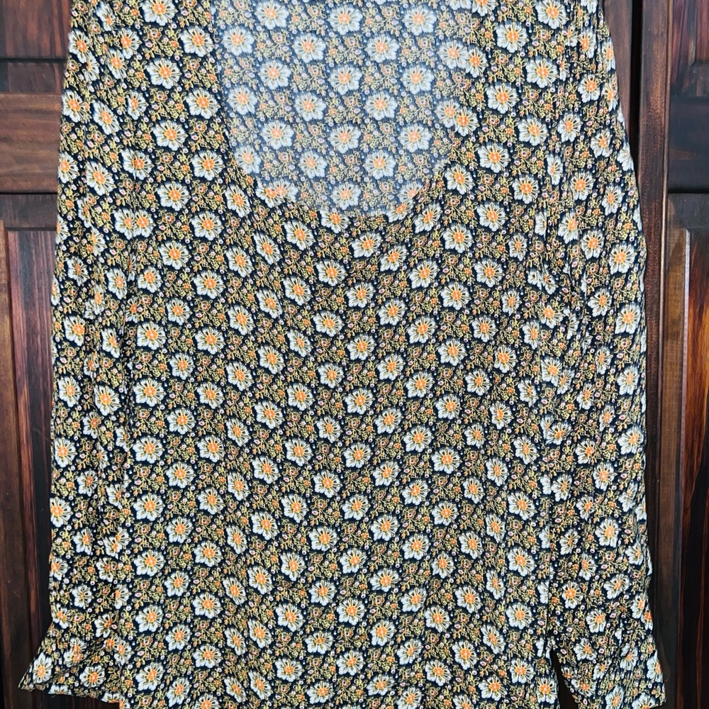 LOFT Floral‎ Patterned Blouse in Yellow and White